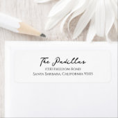 Modern Script Holiday Return Address Sticker ラベル (インサイチュ)