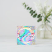 modern script holographic thank you for your order スクエア名刺 (スタンド正面)