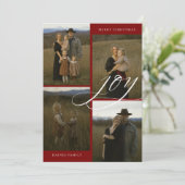 Modern Script Joy 4 Photo Christmas シーズンカード (スタンド正面)
