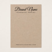 Modern script Kraft paper earring display card (正面)