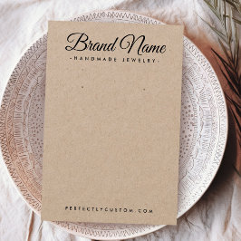 Modern script Kraft paper earring display card