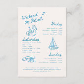 Modern Script Lake Bachelorette Weekend Details エンクロージャーカード (正面)