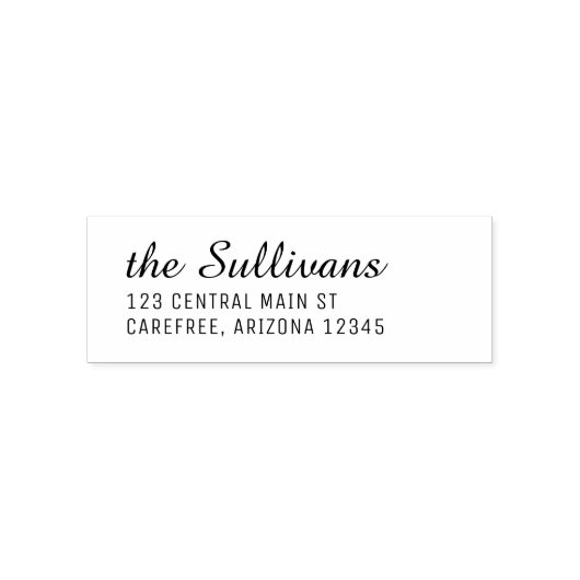 Modern Script Left Aligned Return Address セルフインキングスタンプ (デザイン)