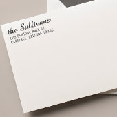 Modern Script Left Aligned Return Address セルフインキングスタンプ