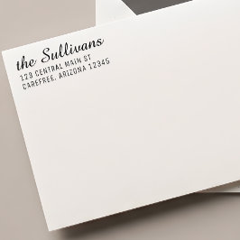 Modern Script Left Aligned Return Address セルフインキングスタンプ