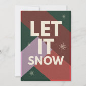 Modern Script Let it Snow Non Photo Christmas シーズンカード (正面)