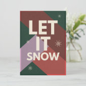 Modern Script Let it Snow Non Photo Christmas シーズンカード (スタンド正面)