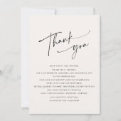 Modern Script Light Pink Wedding Thank You card セーブザデート (正面)