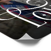 Modern Script Love Custom Engaged Couples Photo ポスター (角)