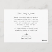 Modern Script Love Heart Wedding Flat Thank You Po ポストカード (裏面)