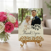 Modern Script Love Heart Wedding Flat Thank You Po ポストカード