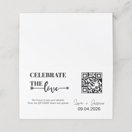 Modern Script Love QR Code Note Card ロイヤリティカード (外部開封)