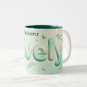 Modern Script Lovely Aesthetic Custom Name ツートーンマグカップ (正面右)