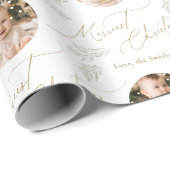 Modern Script Merriest Christmas Family 2 photo ラッピングペーパー (ロールコーナー)