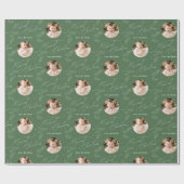 Modern Script Merriest Christmas Family 2 photo ラッピングペーパー (フラット)