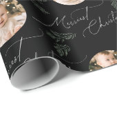 Modern Script Merriest Christmas Family 2 photo ラッピングペーパー (ロールコーナー)
