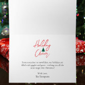 Modern Script Merry Christmas Family Photo Custom  カード