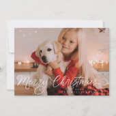 Modern Script Merry Christmas photo シーズンカード (正面)