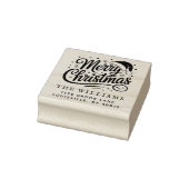 Modern Script Merry Christmas Return Address ラバースタンプ (スタンプ)