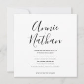 Modern Script Minimal Black & White Wedding Invite (正面)