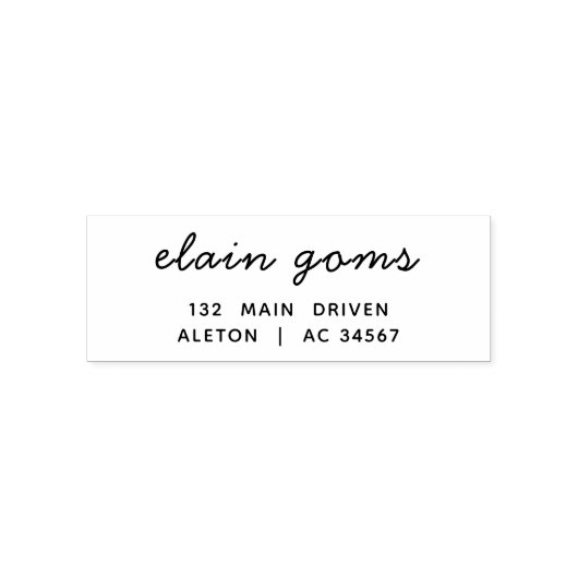 Modern Script | Minimal Elegant Return Address セルフインキングスタンプ (デザイン)