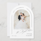 Modern Script Minimal Photo Arch The Night Before 招待状 (正面)