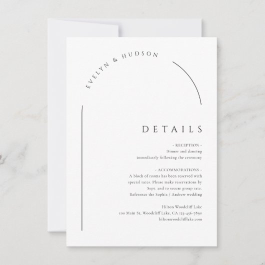 Modern Script Minimalist Arch QR code Details ノートカード (正面)