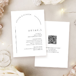 Modern Script Minimalist Arch QR code Details ノートカード