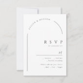 Modern Script Minimalist Photo Arch Wedding 出欠カード (正面)
