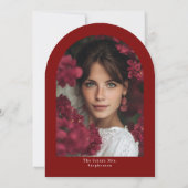 Modern Script Minimalist Red Bridal Shower Photo 招待状 (裏面)