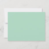 Modern Script Mint Green Heart Border Monogram ノートカード (裏面)