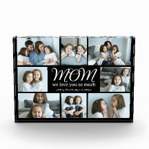 Modern Script Mom We Love You Photo Collage Block