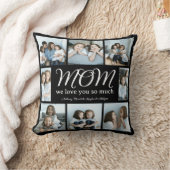 Modern Script Mom We Love You Photo Collage XO  クッション (ブランケット)