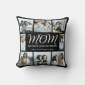 Modern Script Mom We Love You Photo Collage XO  クッション (正面)