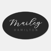 Modern Script Name Monogram 楕円形シール (正面)