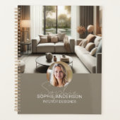 Modern Script Name Photo QR Professional プランナー手帳 (正面)