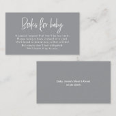 Modern Script Neutral Baby Shower Book Request エンクロージャーカード (正面/裏面)