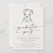 Modern Script Non Photo Graduation Party  招待状 (正面)