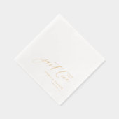Modern Script Nothing Fancy Just Love Wedding 箔ナプキン (右)