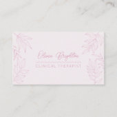 Modern Script Pale Blush Pink Therapist 名刺 (正面)