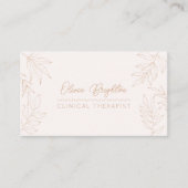 Modern Script Pale Tan Peach Therapist 名刺 (正面)