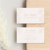 Modern Script Pale Tan Peach Therapist 名刺