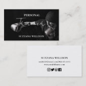 Modern Script Personal Fitness Coach Trainer Photo 名刺 (正面/裏面)