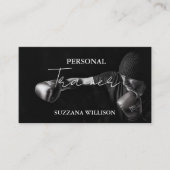 Modern Script Personal Fitness Coach Trainer Photo 名刺 (正面)