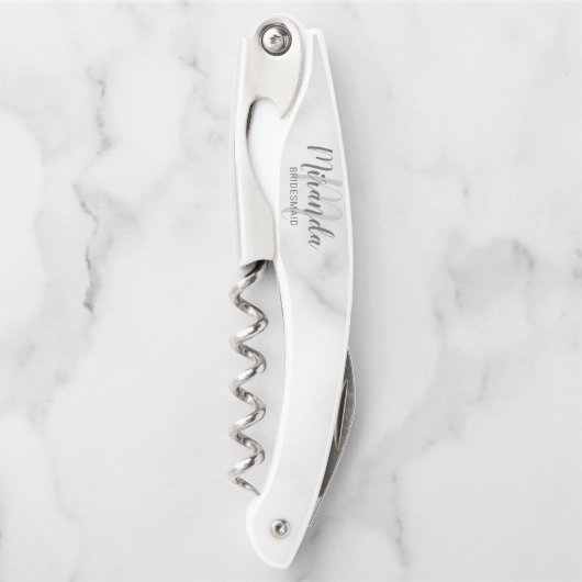 Modern Script Personalized Bridesmaid ソムリエナイフ (正面)