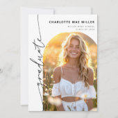 Modern Script Photo Arch Graduation Announcement 案内状 (正面)