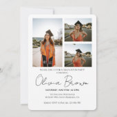 Modern Script Photo Collage Graduation Party 招待状 (裏面)