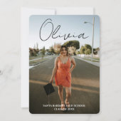 Modern Script Photo Collage Graduation Party 招待状 (正面)