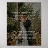 Modern Script Photo Custom Wedding Vows ポスター (正面)