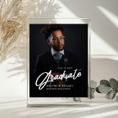 Modern Script Photo  Graduate Welcome sign ポスター